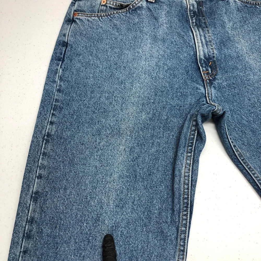 VTG Levis 505 Jeans Mens 38x30 Blue Denim Straight Leg Orange Tab Made USA 90s